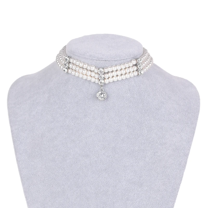 

HOWAWAY 2020 New Rhinestone Pearl Collar Necklace Baroque Pearl Jewelry Wedding Banquet Necklace