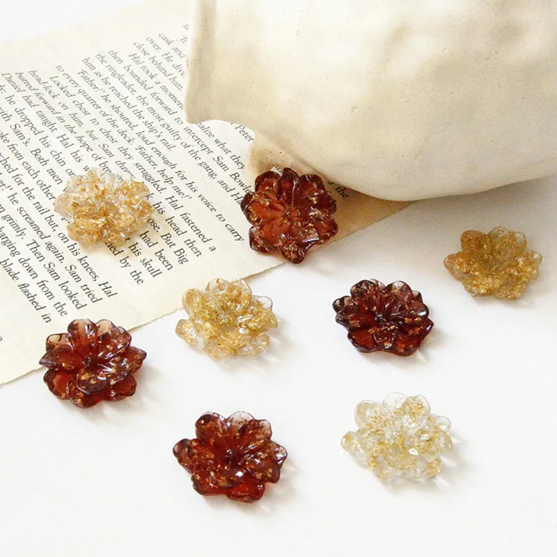 Прозрачные пластыри из золотой фольги с цветами розы в стиле Instagram смолы