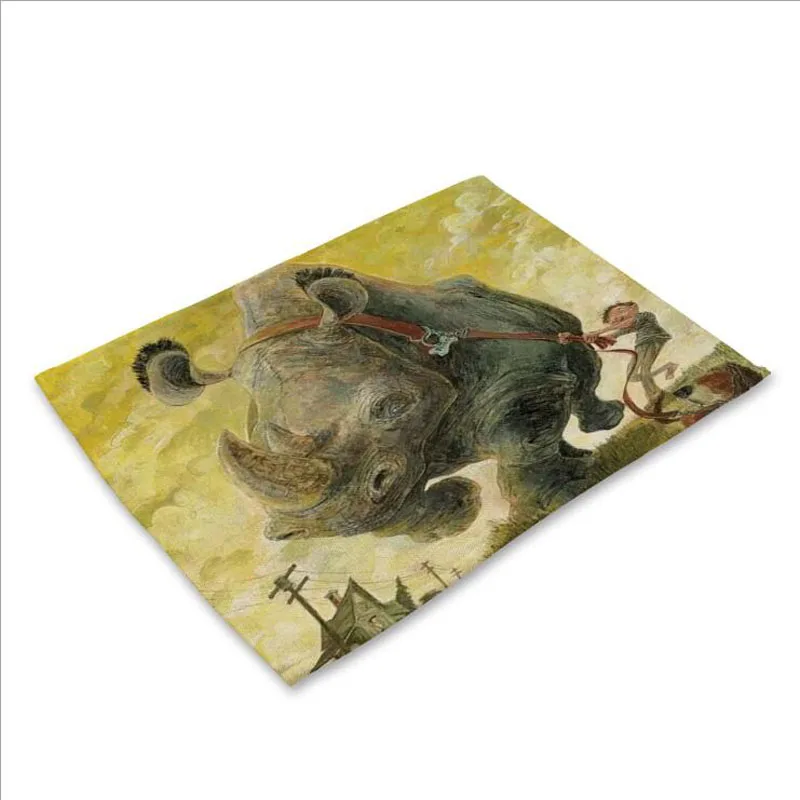 Птиц и цветов Столовых коврик из ткани украшение стола Кухня Posavasos Manteles individuales