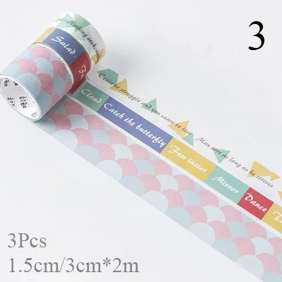 3 3 шт./кор. мультфильм печати лента Washi фрукты клейкой ленты DIY декоративная клейкая лента для дневник в стиле Скрапбукинг фото альбом декор - Цвет: 3