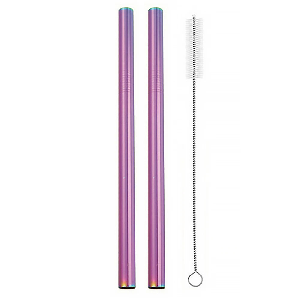 2pcs straw Аксессуары для бара, портативная складная многоразовая щетка для чистки, металлические стальные соломинки для питья, вечерние, изогнутые, для путешествий, силиконовый чехол - Цвет: 2pcs straw