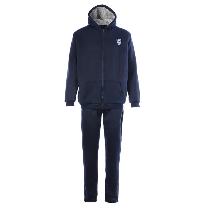 LOOZYKIT Осень зима толстый флис мужские комплекты повседневный комплект из двух