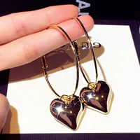 juwang korean atmosphere simple classic glamour heart earrings temperament round delicate fine luxury earring jewelry pendant