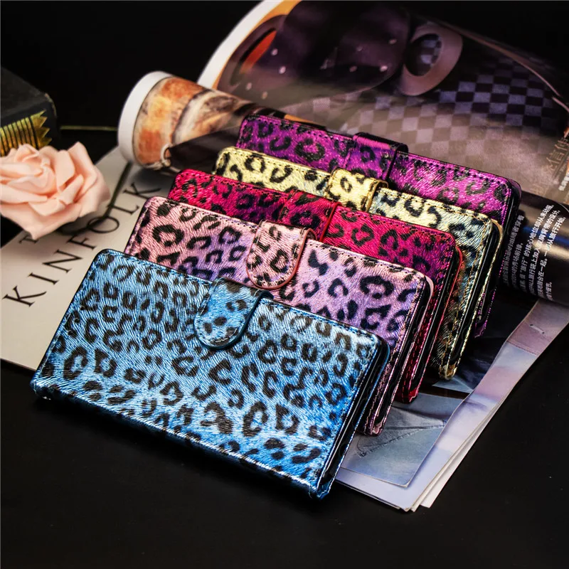 Кожаный чехол-кошелек для iPhone 7 8 Plus модный леопардовый чехол-книжка 11 Pro XS Max X XR 6 6s