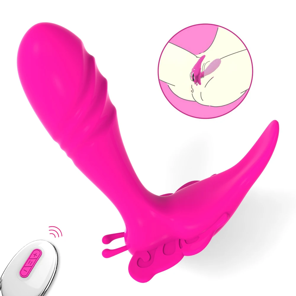 Невидимые пригодные для носки трусики вибратор бабочка с пультом дистанционного