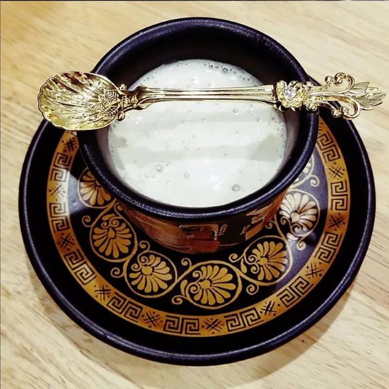 

Stainless Steel Vintage Coffee Spoon Iris Retro Dessert Ice Cream Fruit Tea-spoon Mixing Spoons Arabian Style Tableware Bar Tool
