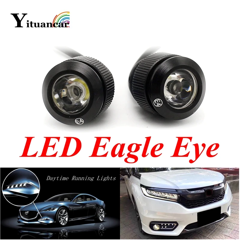 

Yituancar 2X 23mm LED Eagle Eye Car Fog DRL Day Light Styling Source Reverse Parking Turn Signal Waterproof Daytime Running Lamp