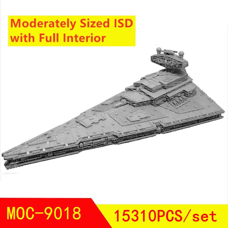 

New 15310PCS MOC-9018 Imperial Star Destroyer Moderately Sized ISD Full Interior Fit Star space Wars Building Block Brick Toys