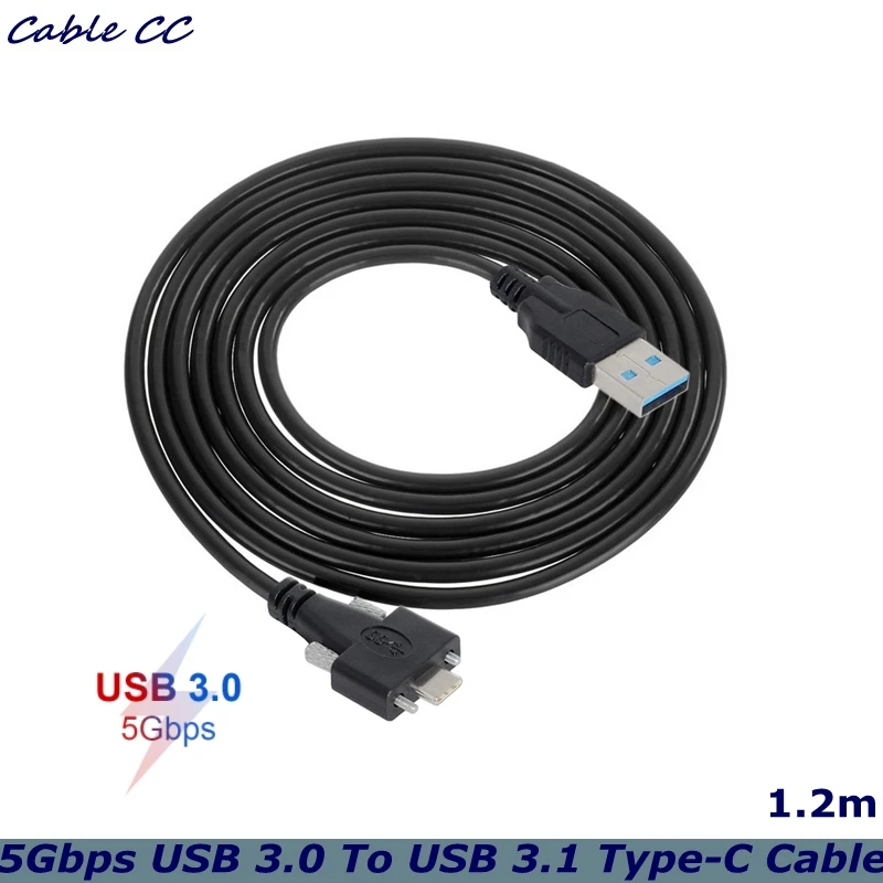 

5 Гбит/с USB 3,0 к USB 3,1 Type-C кабель с винтовым фиксирующим соединителем 1,2 м 4 фута