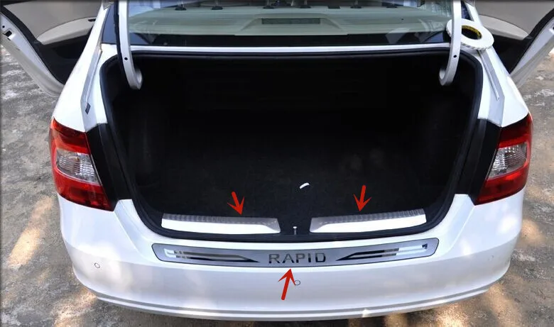 

Для Skoda Rapid 2012-2018 защита порога багажника автомобиля из нержавеющей стали защита от царапин автомобильные аксессуары