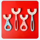 Симпатичная U-образная детская зубная щетка для ухода за полостью рта удобная и простая силиконовая детская зубная щетка для полости рта