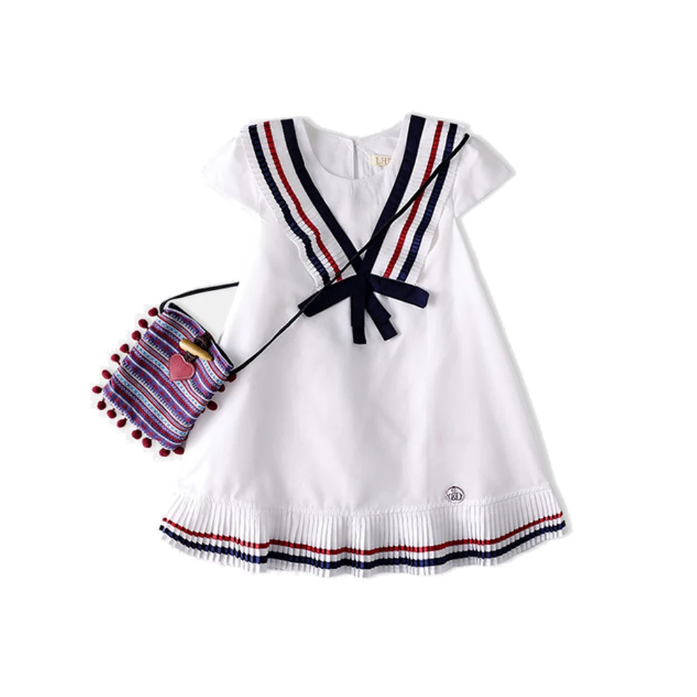 Брендовое платье для девочек новинка 2019 принцессы младенцев с бантом летняя