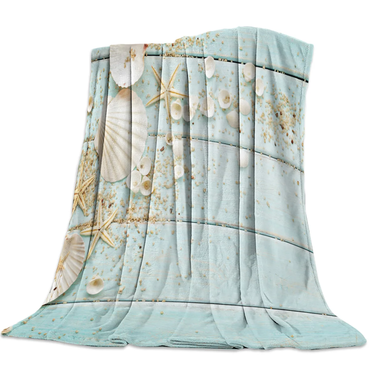 Деревянная доска ракушки морская звезда покрывало для кровати одеяла бросок
