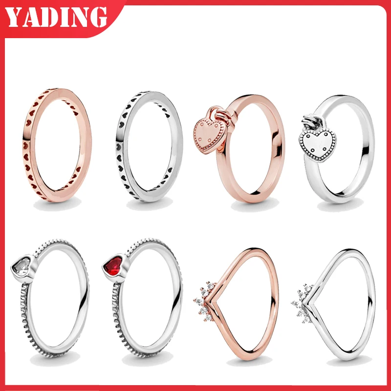 

FIT Original pando ring Authentic Real 100% 925 sterling silver couples ring for woman high quality Fashion luxury jewelry