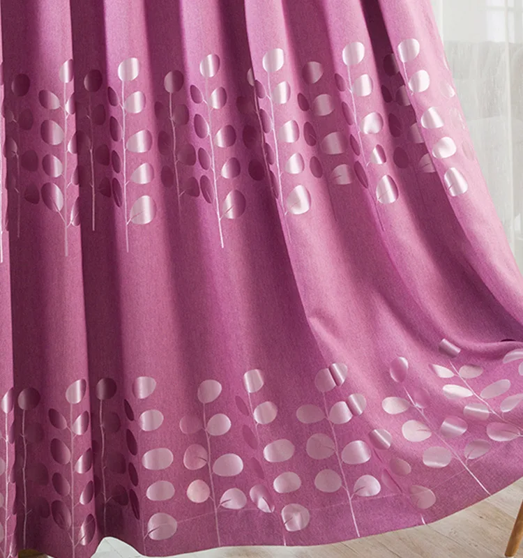 Затемняющие шторы на окна с однотонным принтом Плотные хлопковые и льняные для