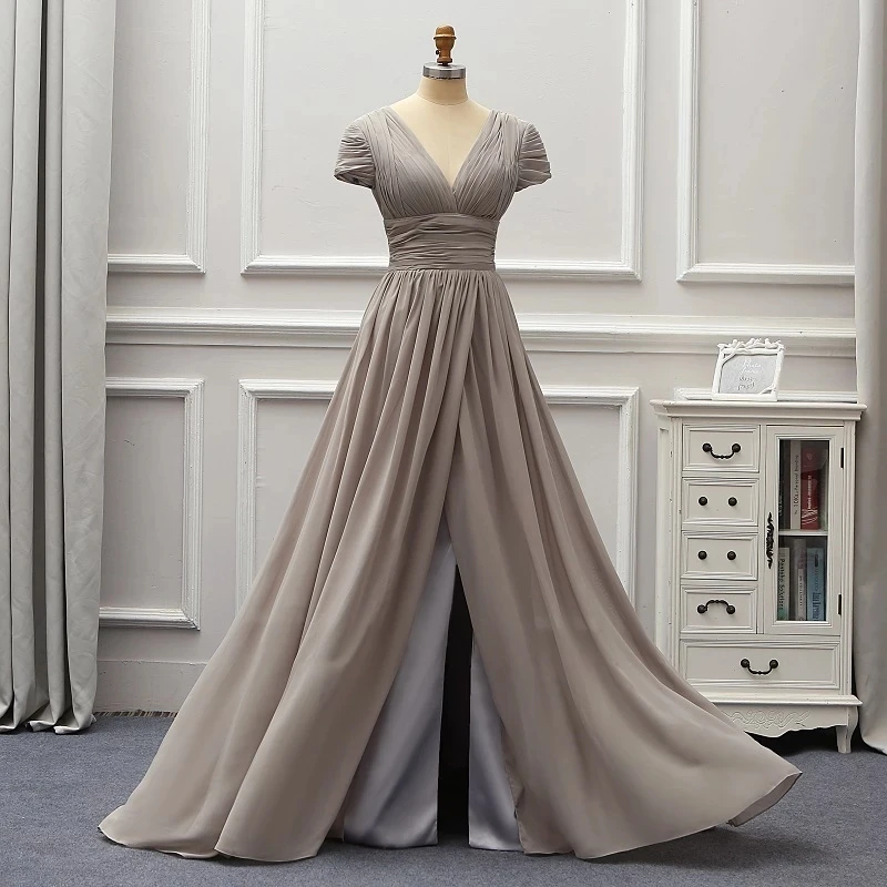 Серый с рукавом крылышком низким вырезом на спине 2021 женские модные вечерние