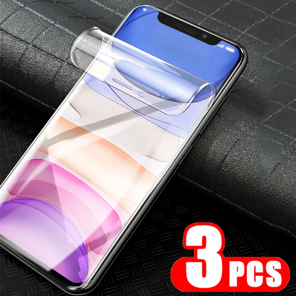 

3 шт полное покрытие Гидрогелевая пленка протектор экрана для iPhone 12 Pro Max Mini 11 Pro Max XR X XS Max 8 7 6 6S Plus SE 2020 пленка