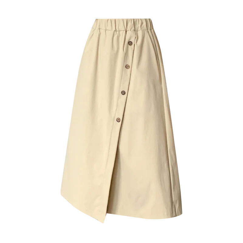 

Wide Leg Pants Women 2021New Korean Single Breasted High Waist Skirts Pants Female Casual Elastic Waistline Loose Trousers