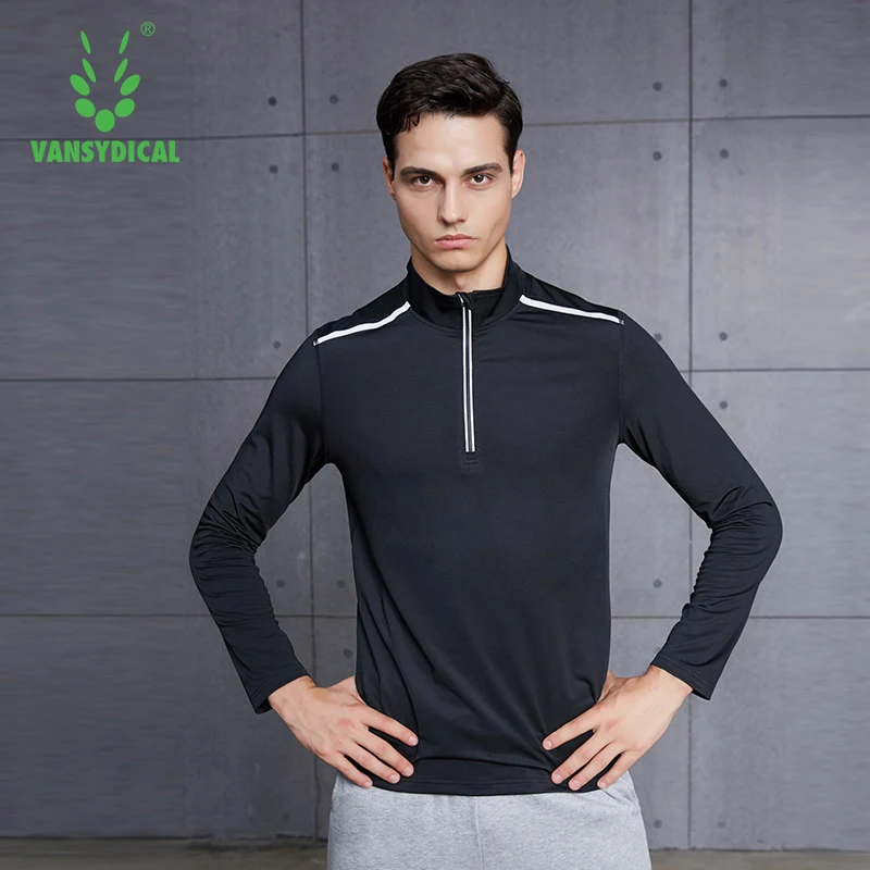 VANSYDICAL Спортивная футболка для мужчин с длинным рукавом Мужская дышащая сухая