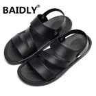 Мужские сандалии, дышащие пляжные туфли, клоги, повседневная обувь для воды, летние шлепанцы