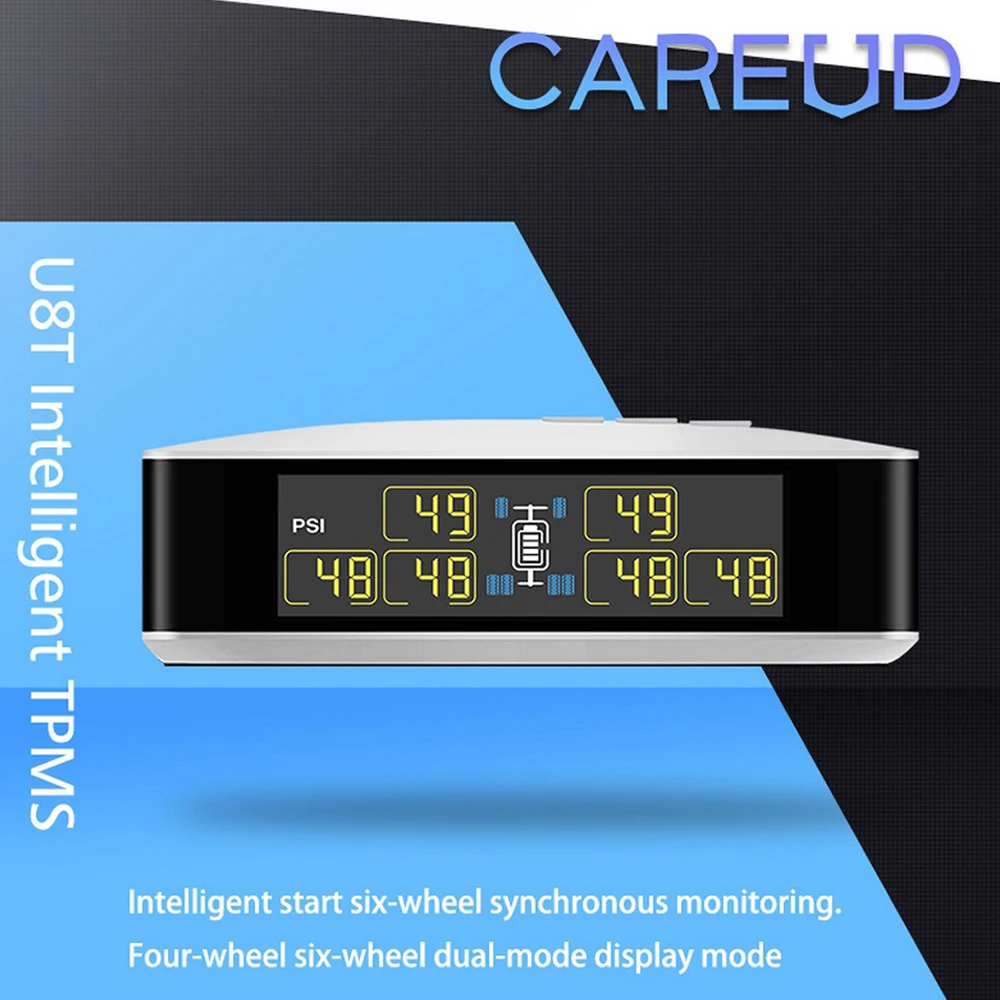 CAREUD U8 RF Беспроводная система контроля давления в шинах TPMS DC 5V PSI BAR с 6 внешним