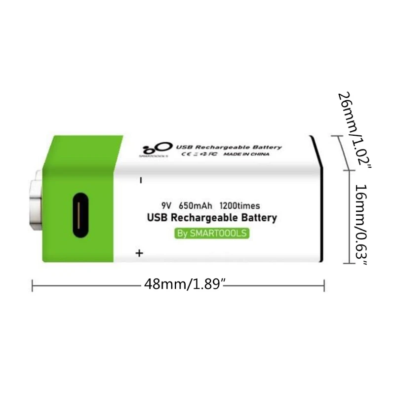 Литиевые аккумуляторы 9 В USB перезаряжаемая батарея 650 мАч фотовспышка для