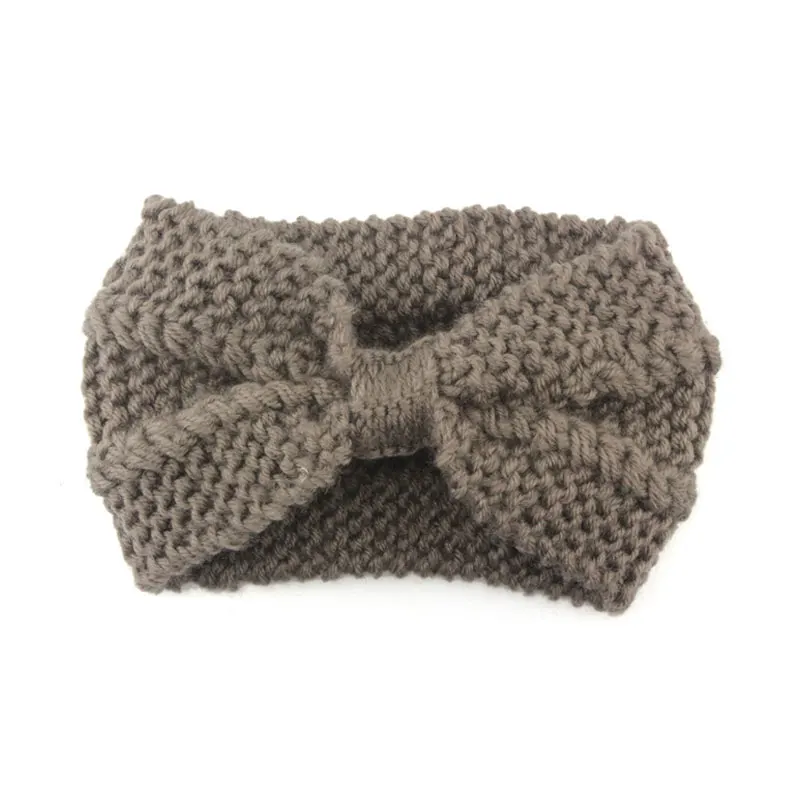 Одна штука зимних ободков для волос для девочек, теплый вязаный повязка тюрбан крючком с широкой растяжкой обертывание на голову украшение.