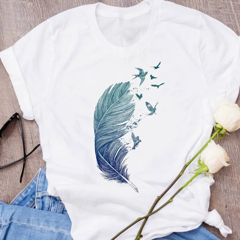 

Women Graphic Plant Printing Streetwear 90s Cute Short Sleeve 90s Print Clothes Lady Tees Tops Female T Shirt Womens T-Shirt