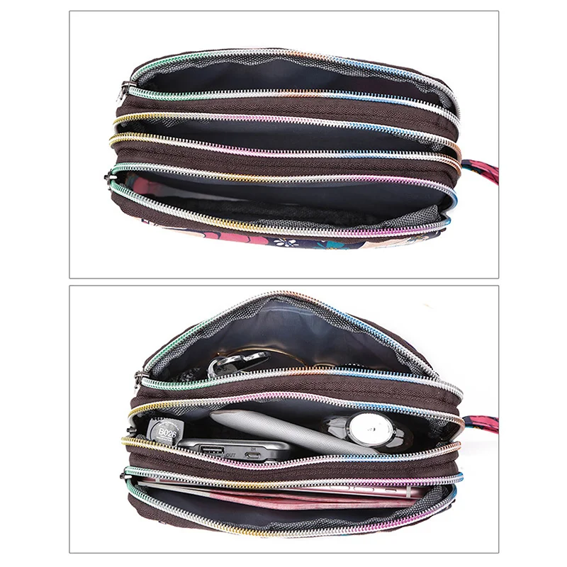 

3 Zipper Women Waterproof Purse Cell Pouch Handbag Wallet Wristlet Bag 2021 New Fashion Beauty heart/ Stars/ Hearts/ Bags