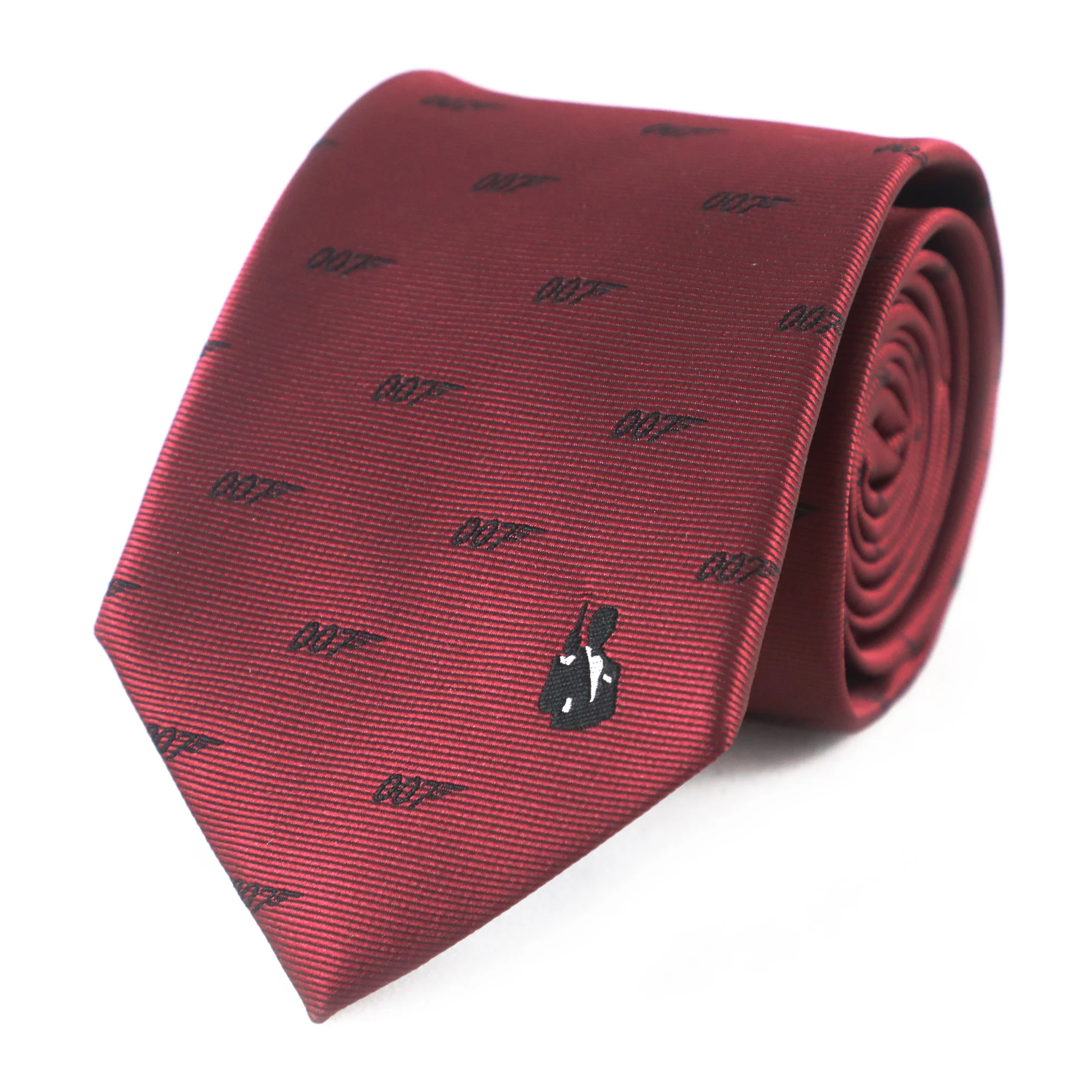 

Microfiber Jacquard Detective Movie Character Theme Burgundy Necktie Father's Day Birthday Gift Tie