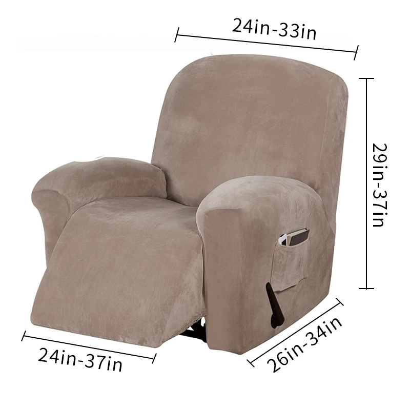

1 Seater Non-slip Relax Armchair Cover All-inclusive Recliner Sofa Cover Elastic Recliner Case Suede Couch Armchair Cover