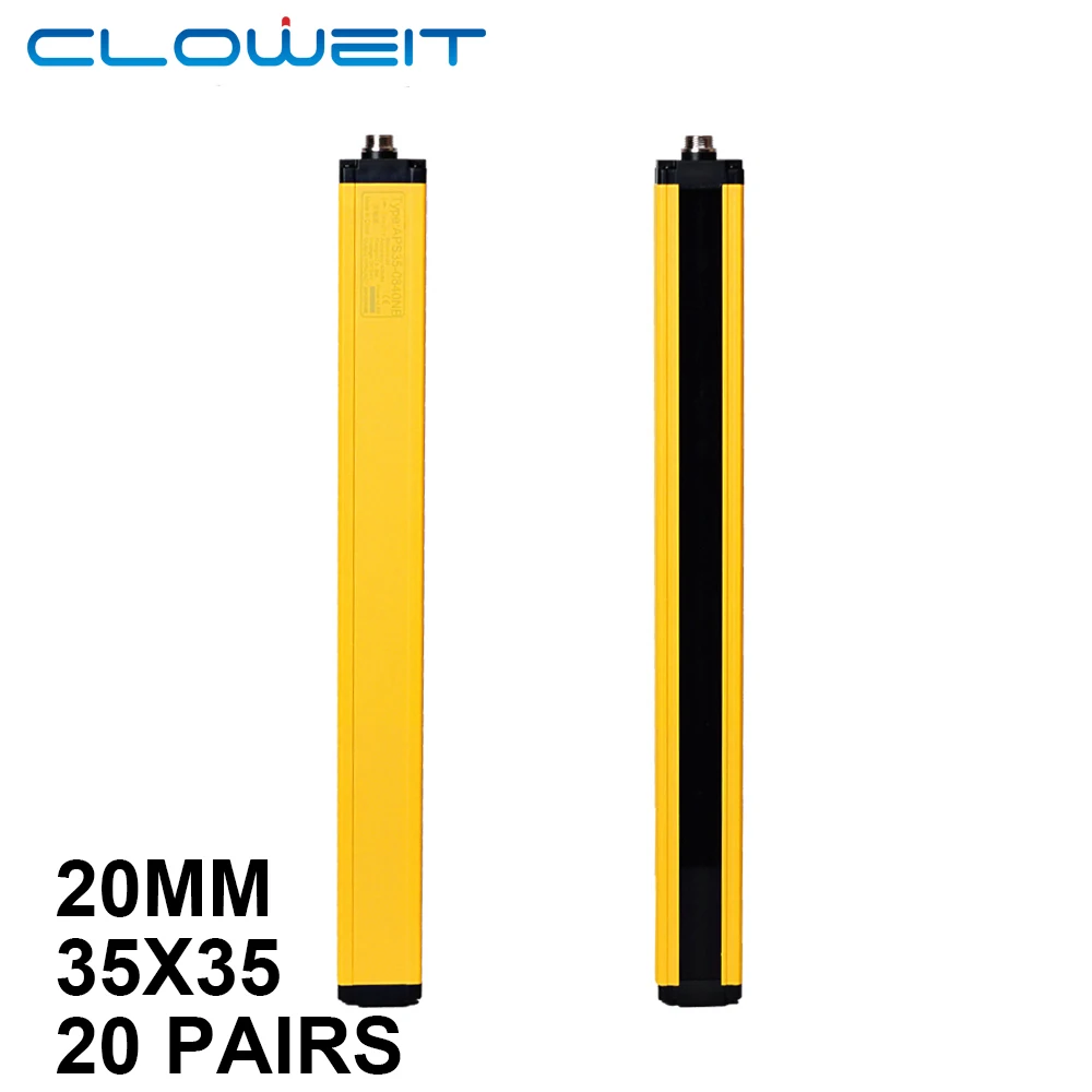 

Cloweit APS35-2020 Safety Light Curtains 20 beams NPN PNP Anti Sunlight Infrared Area Grating Device Protector
