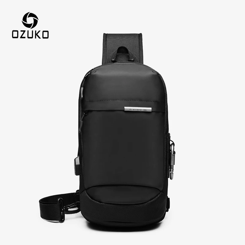 Сумка Кроссбоди OZUKO мужская модная водонепроницаемая через плечо с USB|Поясные