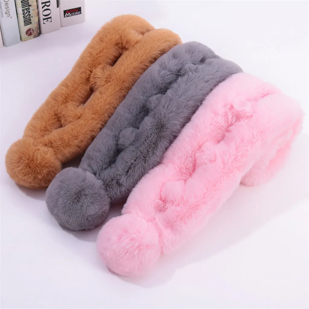 Женский зимний теплый шарф из искусственного меха 2019 утолщенные шарфы