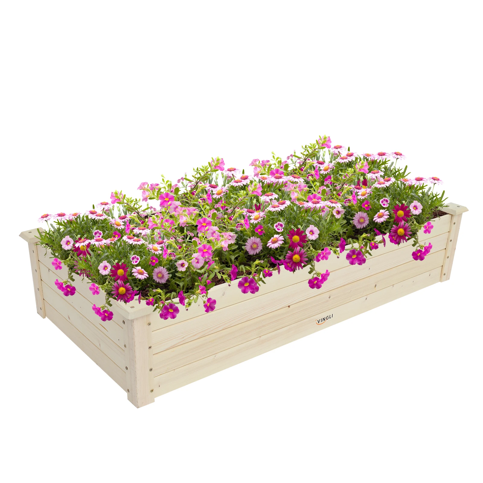 122x61x25.5CM Wooden Planting Frame Ground Type Sturdy and Durable Light-Weight&Handsome Easy to Assemble[US-Depot]
