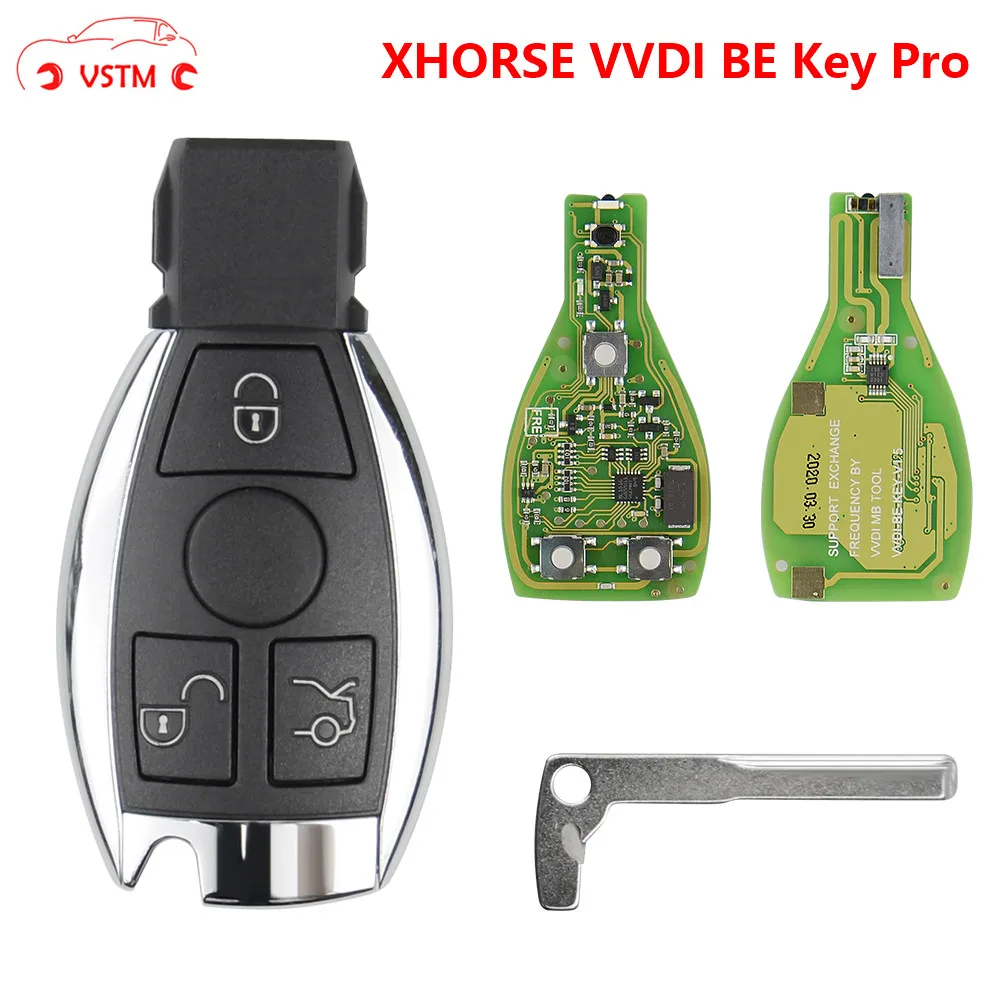 

Original XHORSE VVDI BE Key pro Improved Version Perfectly withSmart Key Shell 3 Button for Me-rcedes Benz with logo Assembling