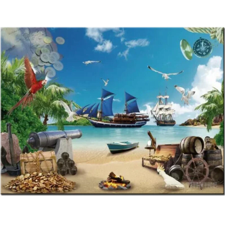Набор для алмазной вышивки пиратский корабль N1187|Алмазная мозаика и вышивка| |