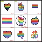 Prajna радужные нашивки с утюгом для одежды, наклейки с черепом для геев, вышитые нашивки для одежды, полоски на бейдж, тканевые нашивки