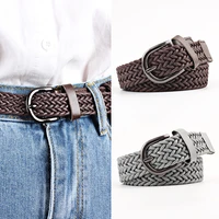 103cm stretch woven belt casual wax rope braided belt female belt 2019 belts for women jeans womens belt with metal buckle hot