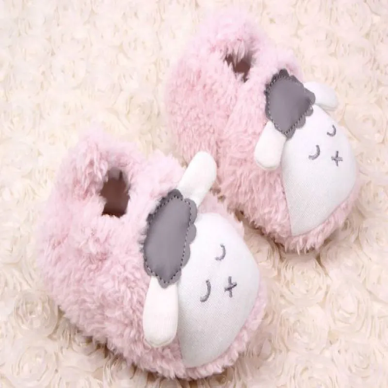 

Autumn&Winnter New Style 0-12 Months Infant Baby Girls Boys Cute 3D Cartoon Sheep Plush Warm Soft Crib Shoes 11CM 12CM 13CM