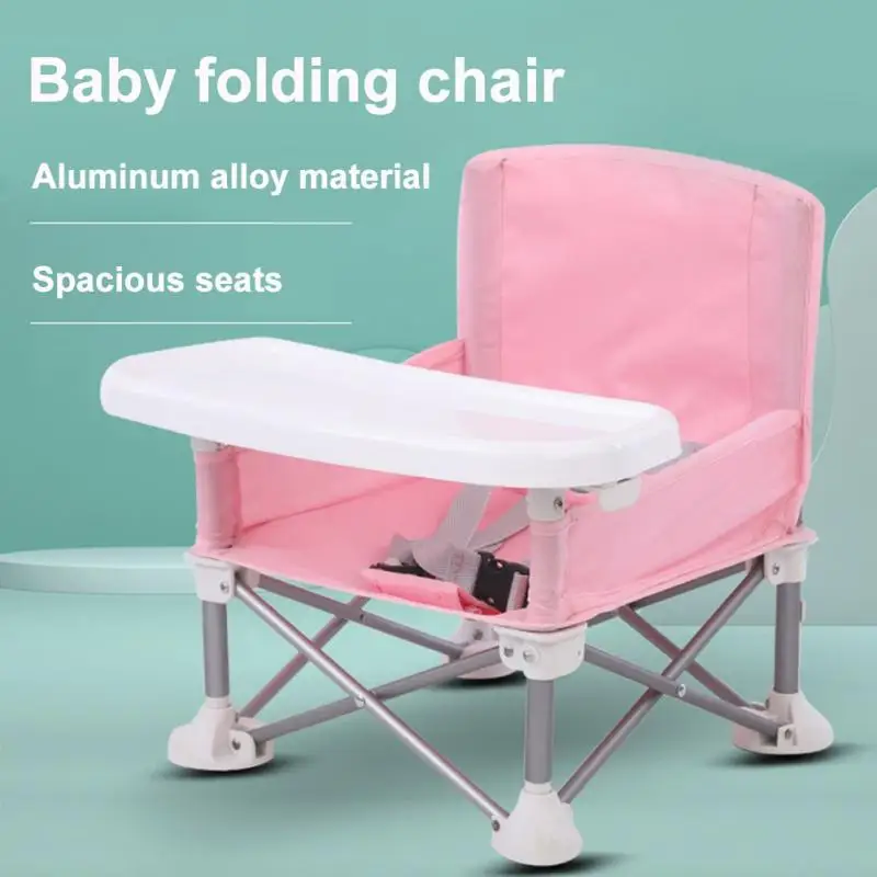 

Children Dining Chair Detachable Lawn Portable Foldable With Tray Aluminum Alloy Easy Carry & Storage Detachable Rustproof