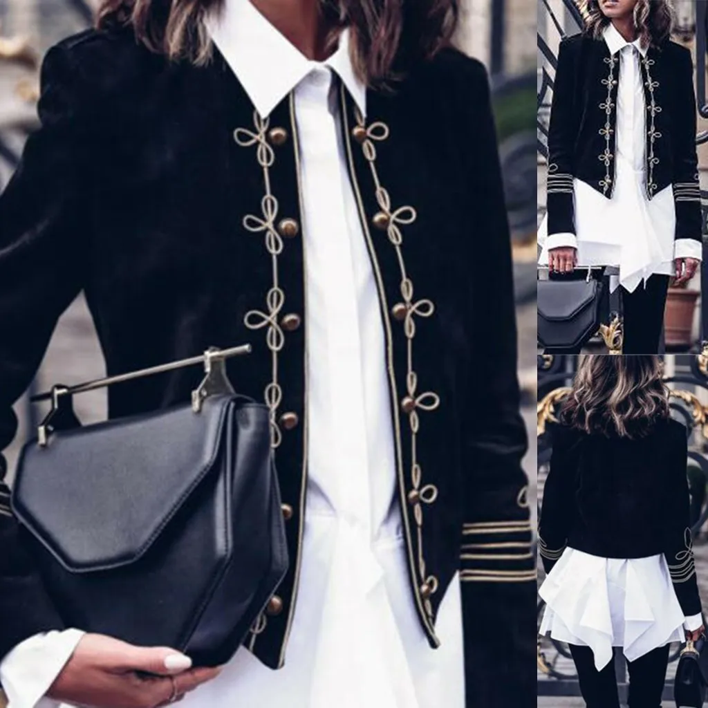 

Women Ladies Fashion Retro Steampunk Gothic Military Coat Jacket Top Cardigan