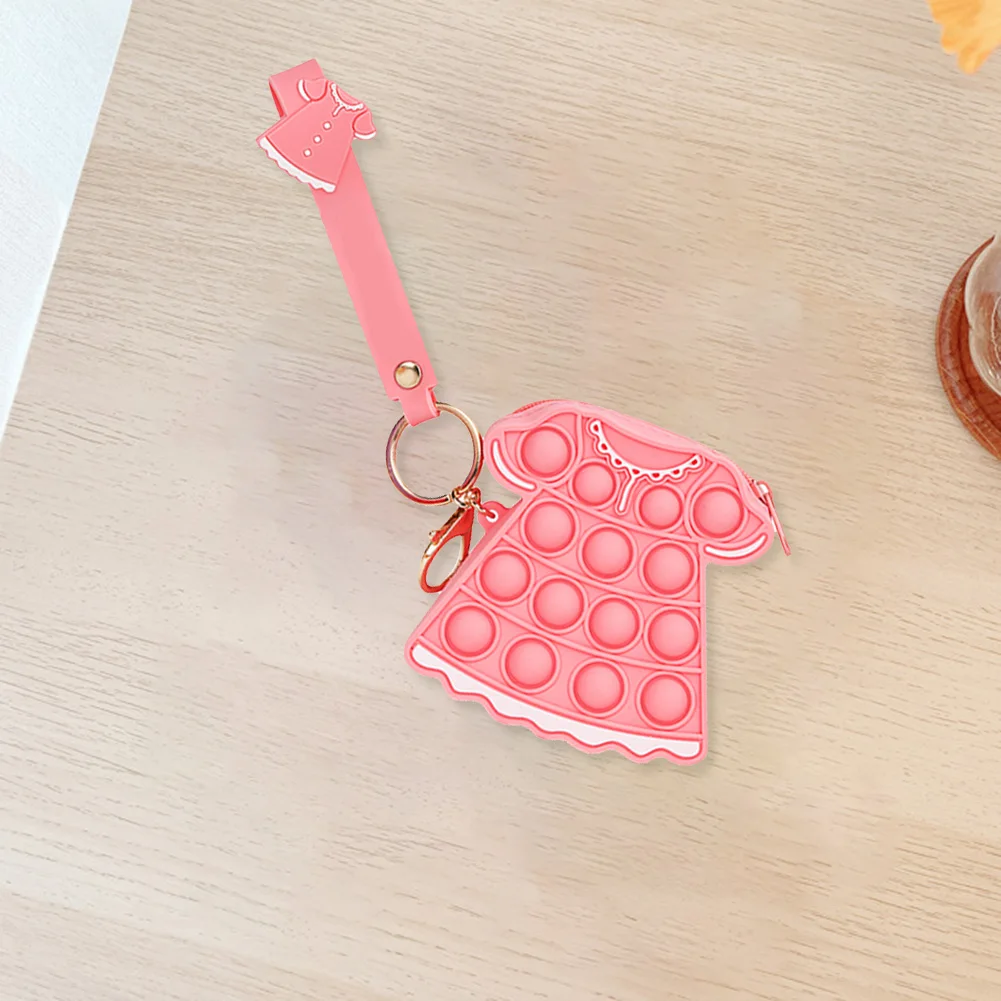 

Push Bubble Board Bag Sensory Toy Stress Relief Cartoon Creative Chic Dress Shape Shoulder Bag for Child Shopping Street