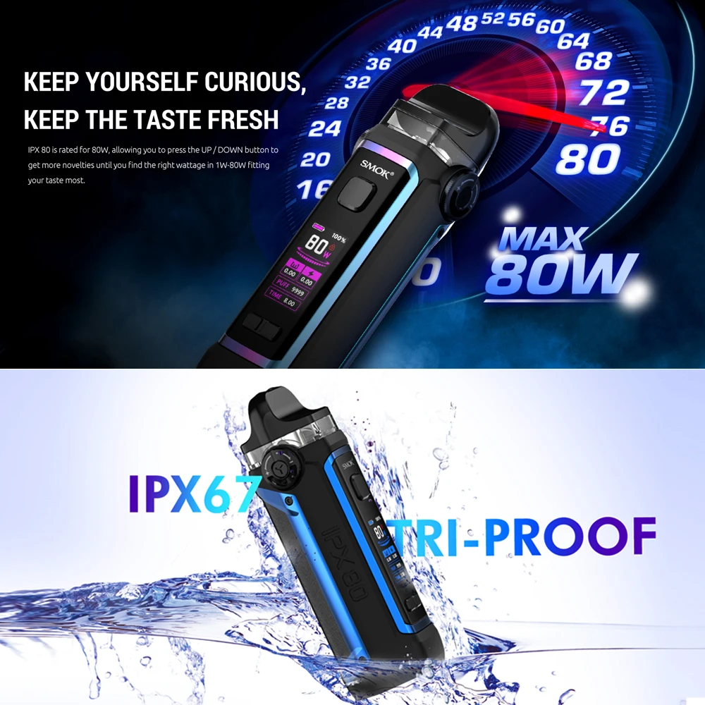 Оригинальный набор SMOK IPX 80 Pod Вт электронный 3000 мАч RPM 2 картриджа RPM2 катушки VS Novo 4