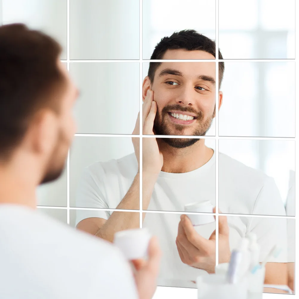 Наклейка на зеркало художественное украшение 3D стену съемное квадратное