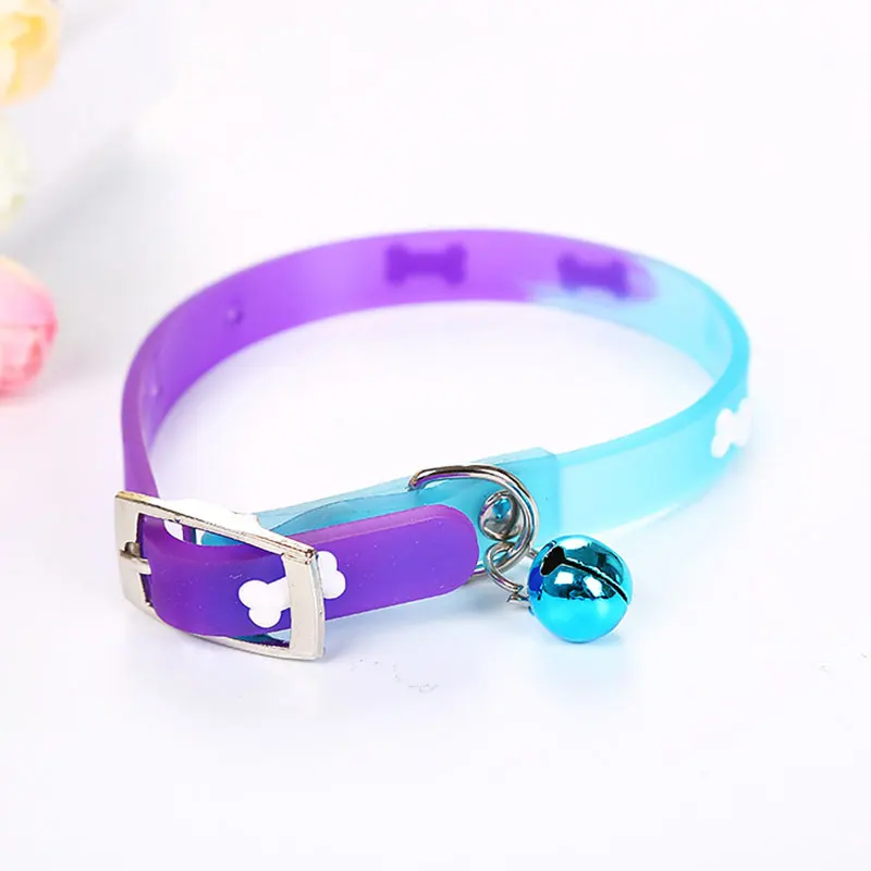 4 шт тонкий силиконовый ошейник для кошек с колокольчиком регулируемое маленькое