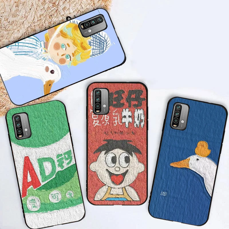 

Cute Cartoon Backcover Phone Case For Xiaomi Redmi Note 9 10 Pro MAX 5G 9T For Redmi Funda Coque Carcasa Cases Back Cover