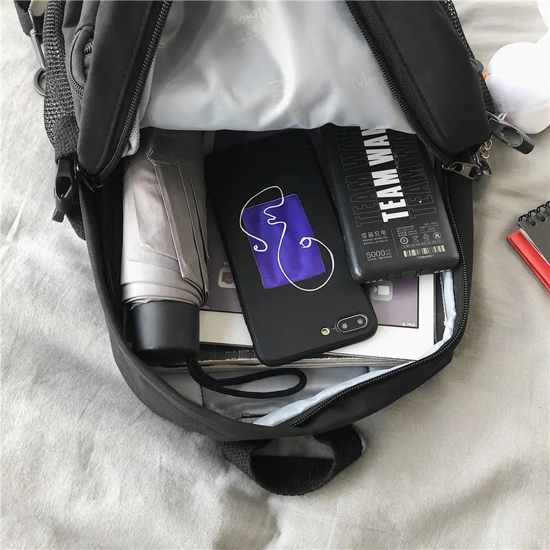 

New Unisex Waterproof Nylon Small Backpack Reflective Leisure Multi-function Women Backpack Men Drawstring Mini Schoolbag