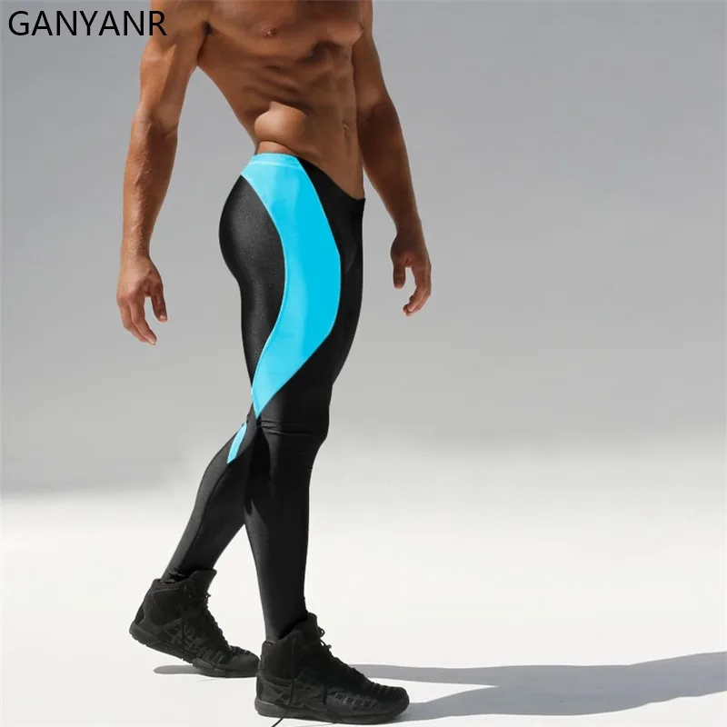 

GANYANR Men Running Tights Compression Pants Leggings Sportswear Gym Fitness Sport Yoga Track Winter Gay Sexy Dry Fit Football