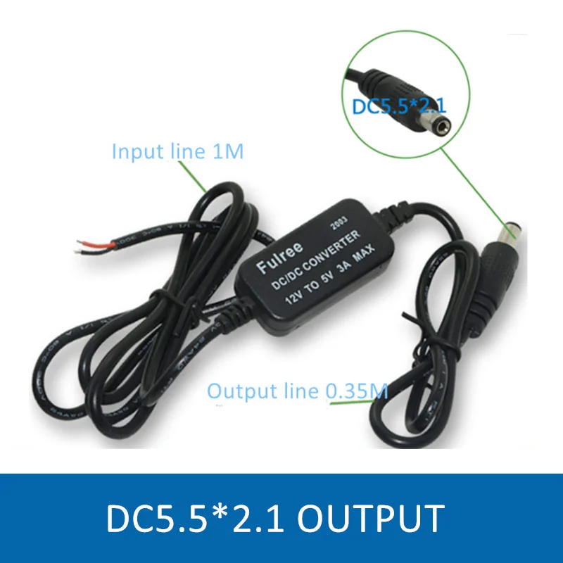 Черный Usb Питание конвертер DC/DC понижающий от 12 В до 5 пост 3A Водонепроницаемый